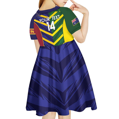 Custom Sri Lanka And Australia Cricket Kid Short Sleeve Dress 2025 The Lions Baggy Greens Together
