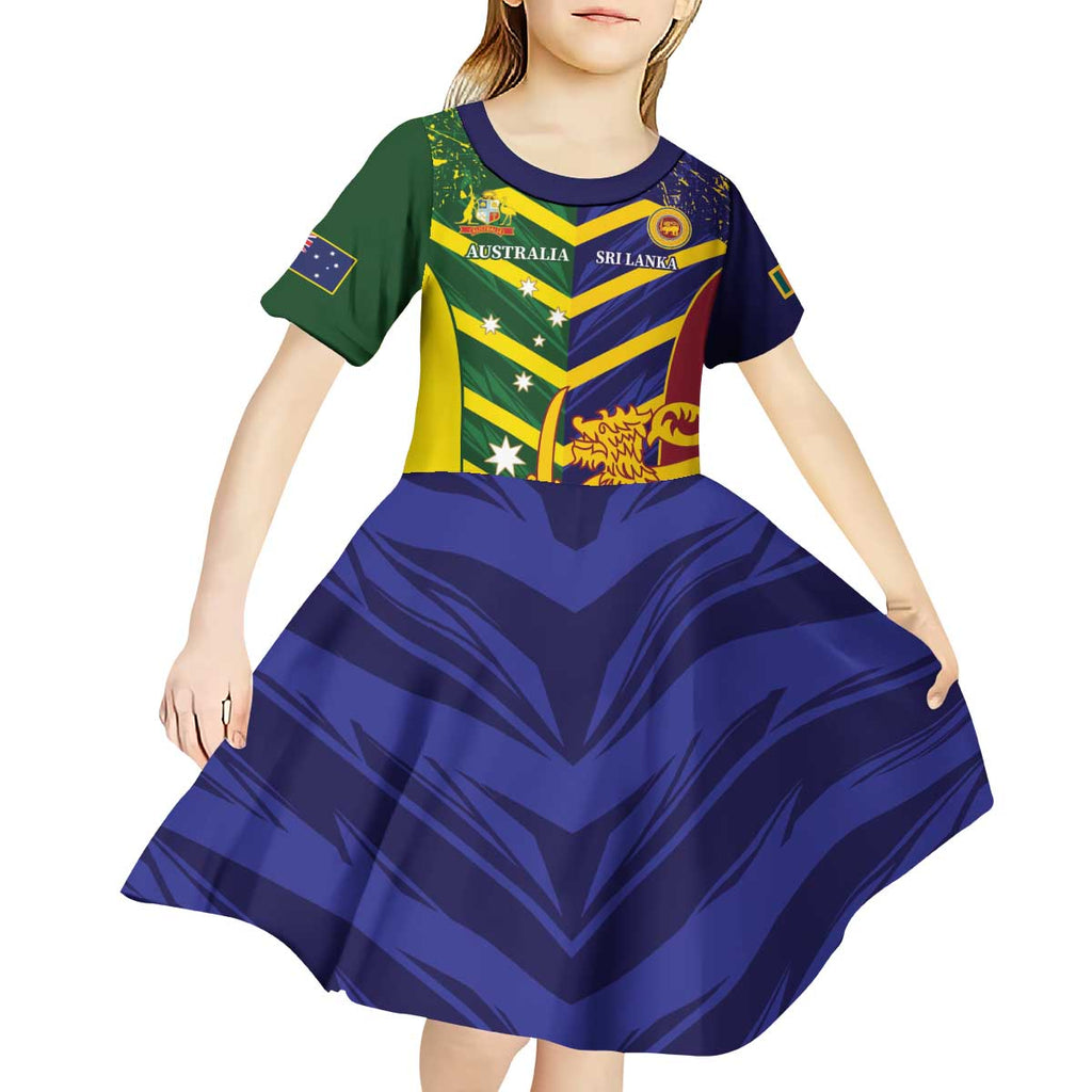Custom Sri Lanka And Australia Cricket Kid Short Sleeve Dress 2025 The Lions Baggy Greens Together