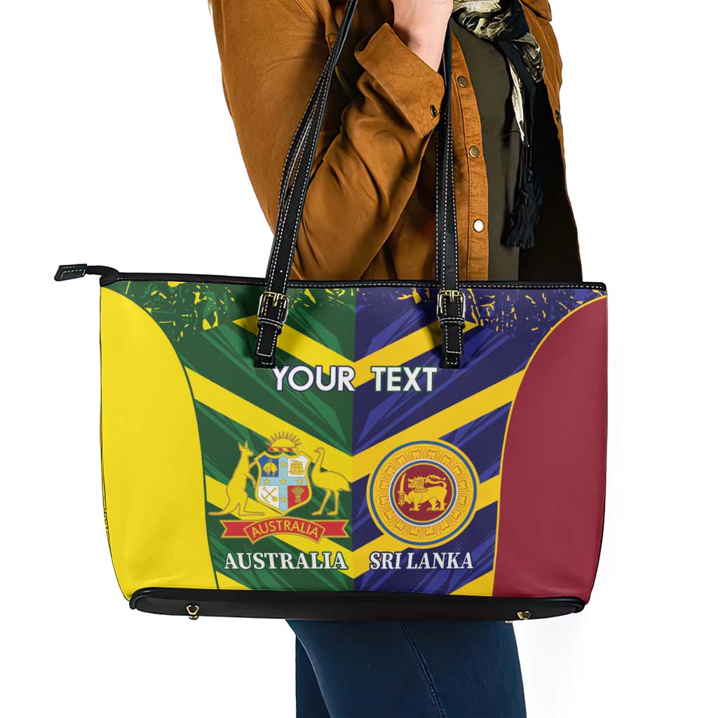 Custom Sri Lanka And Australia Cricket Leather Tote Bag 2025 The Lions Baggy Greens Together
