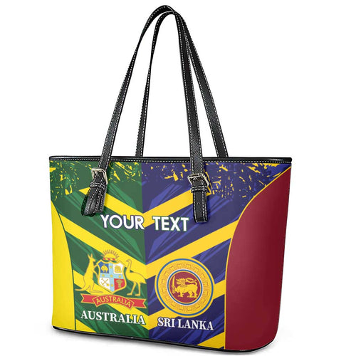Custom Sri Lanka And Australia Cricket Leather Tote Bag 2025 The Lions Baggy Greens Together