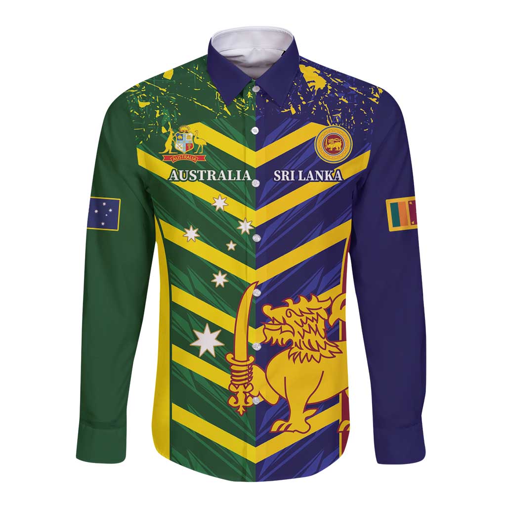 Custom Sri Lanka And Australia Cricket Long Sleeve Button Shirt 2025 The Lions Baggy Greens Together