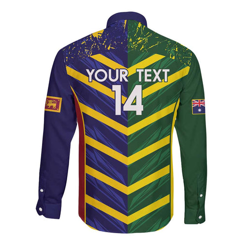 Custom Sri Lanka And Australia Cricket Long Sleeve Button Shirt 2025 The Lions Baggy Greens Together