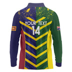 Custom Sri Lanka And Australia Cricket Long Sleeve Polo Shirt 2025 The Lions Baggy Greens Together