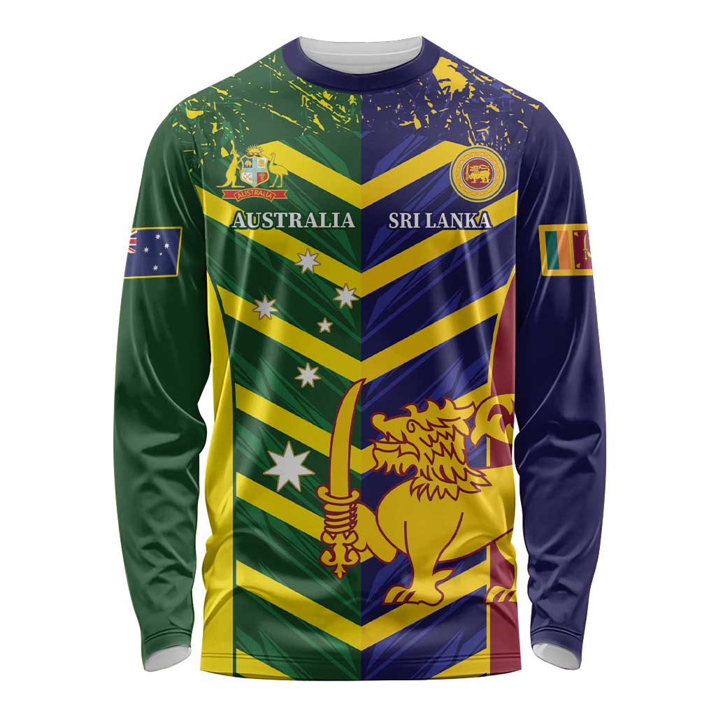 Custom Sri Lanka And Australia Cricket Long Sleeve Shirt 2025 The Lions Baggy Greens Together