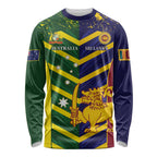Custom Sri Lanka And Australia Cricket Long Sleeve Shirt 2025 The Lions Baggy Greens Together