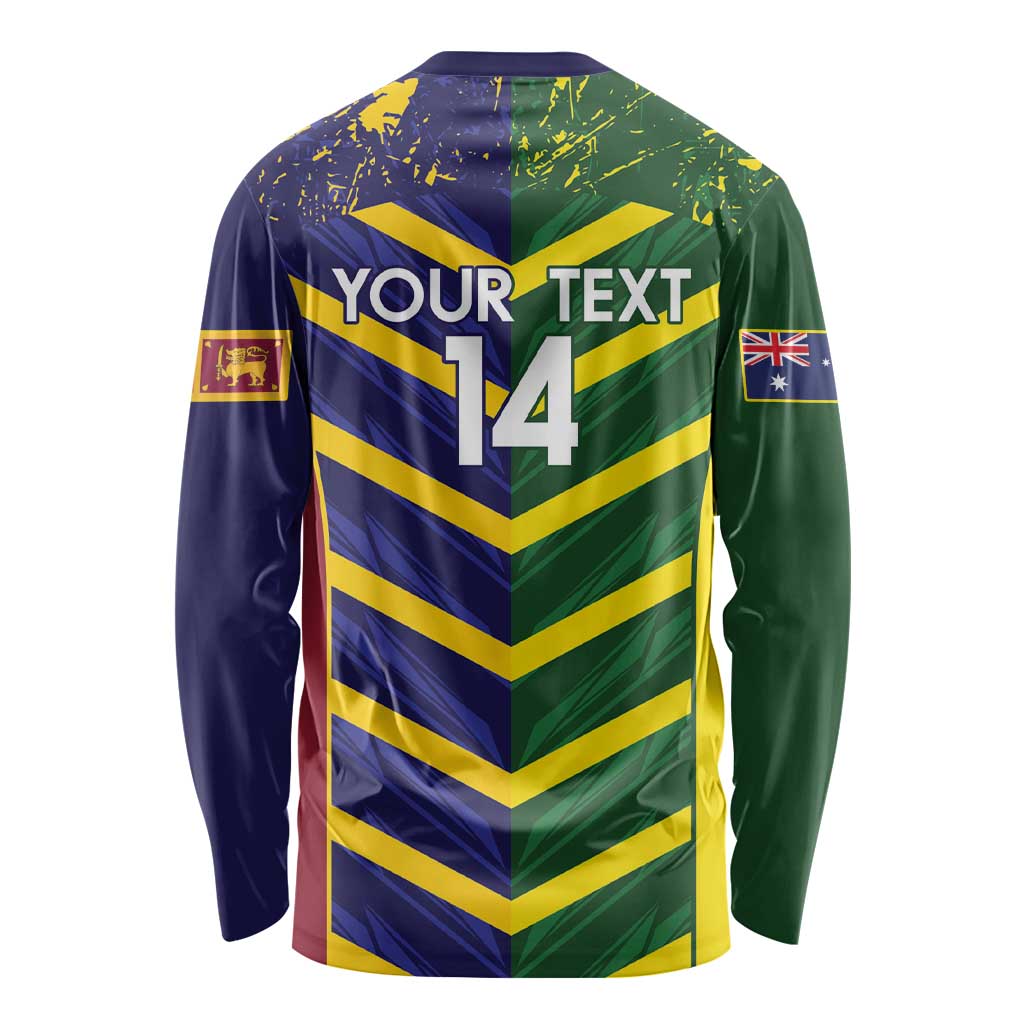 Custom Sri Lanka And Australia Cricket Long Sleeve Shirt 2025 The Lions Baggy Greens Together