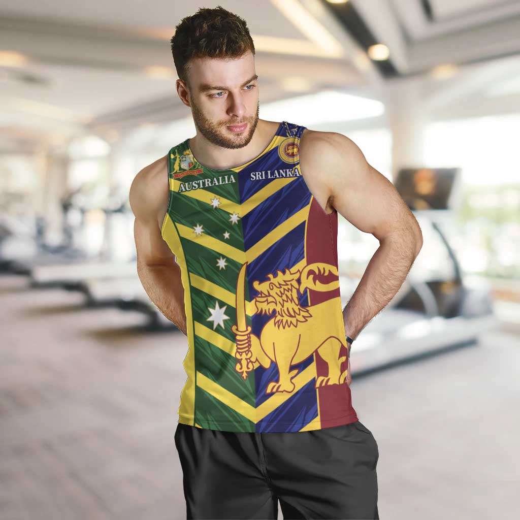 Custom Sri Lanka And Australia Cricket Men Tank Top 2025 The Lions Baggy Greens Together
