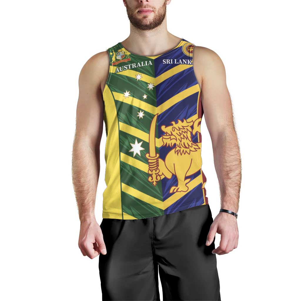 Custom Sri Lanka And Australia Cricket Men Tank Top 2025 The Lions Baggy Greens Together