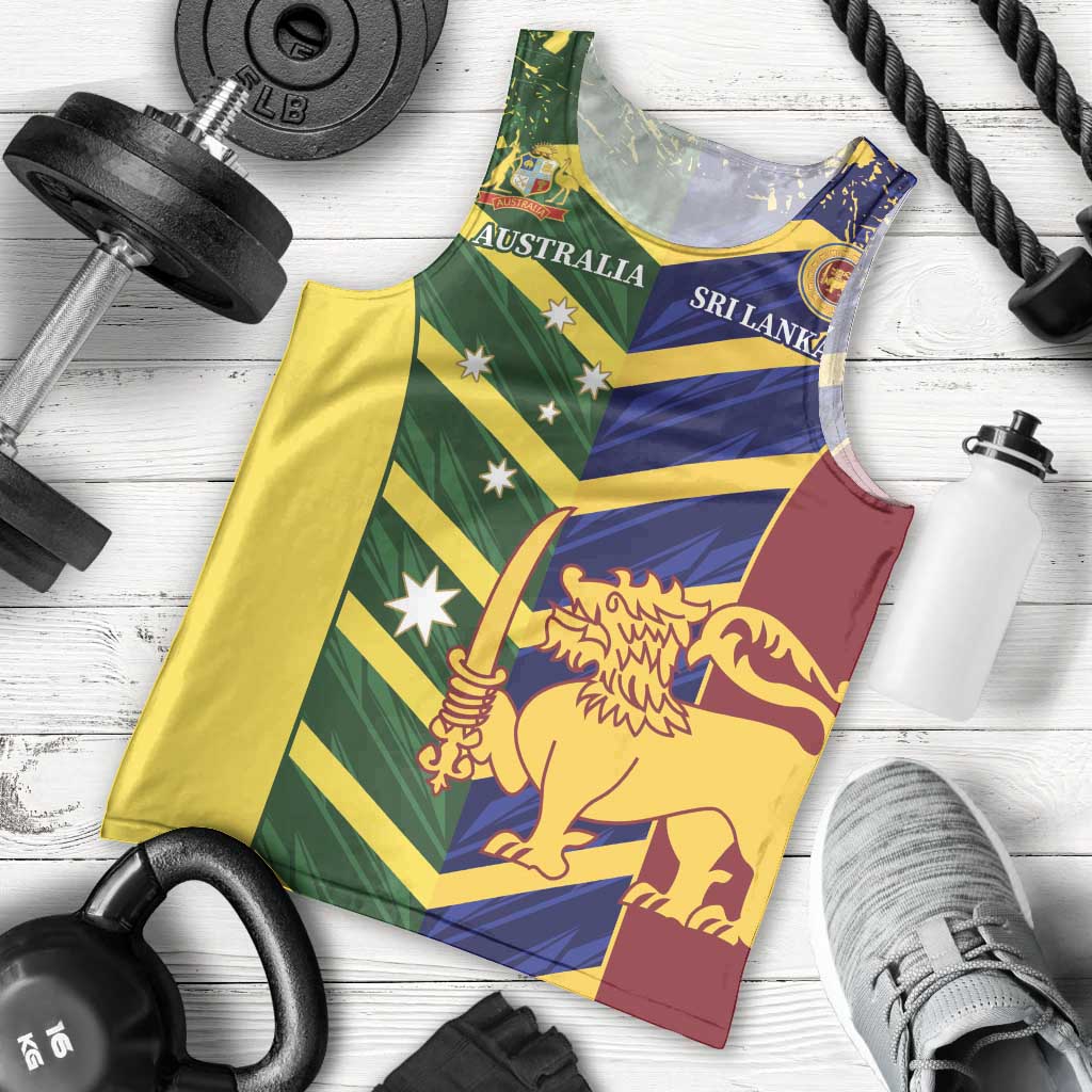 Custom Sri Lanka And Australia Cricket Men Tank Top 2025 The Lions Baggy Greens Together