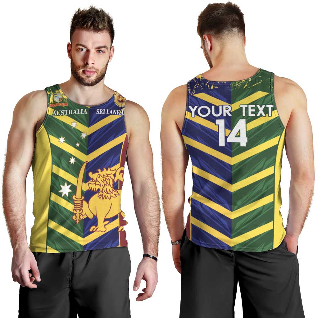 Custom Sri Lanka And Australia Cricket Men Tank Top 2025 The Lions Baggy Greens Together