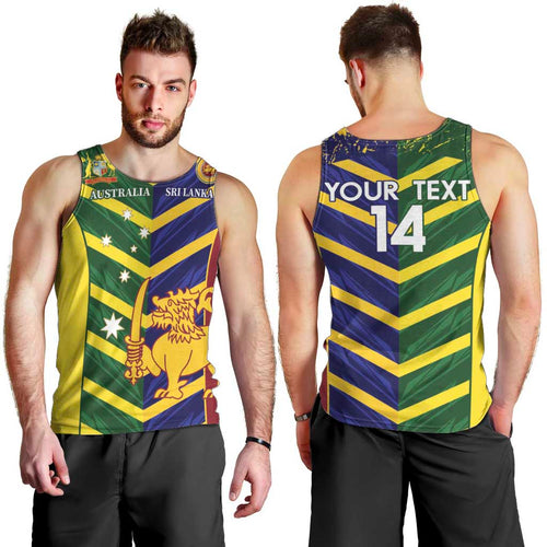 Custom Sri Lanka And Australia Cricket Men Tank Top 2025 The Lions Baggy Greens Together