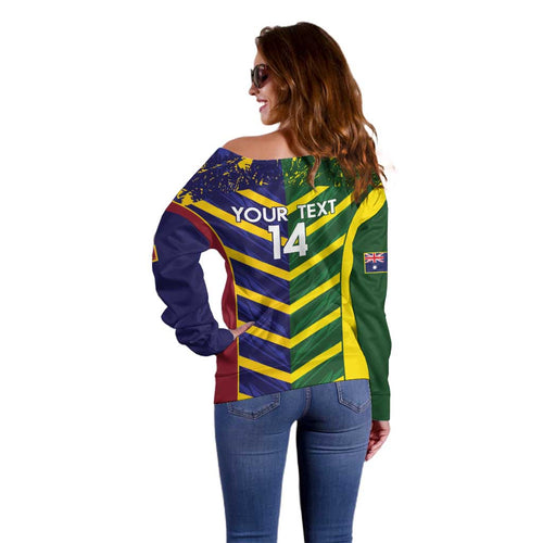 Custom Sri Lanka And Australia Cricket Off Shoulder Sweater 2025 The Lions Baggy Greens Together