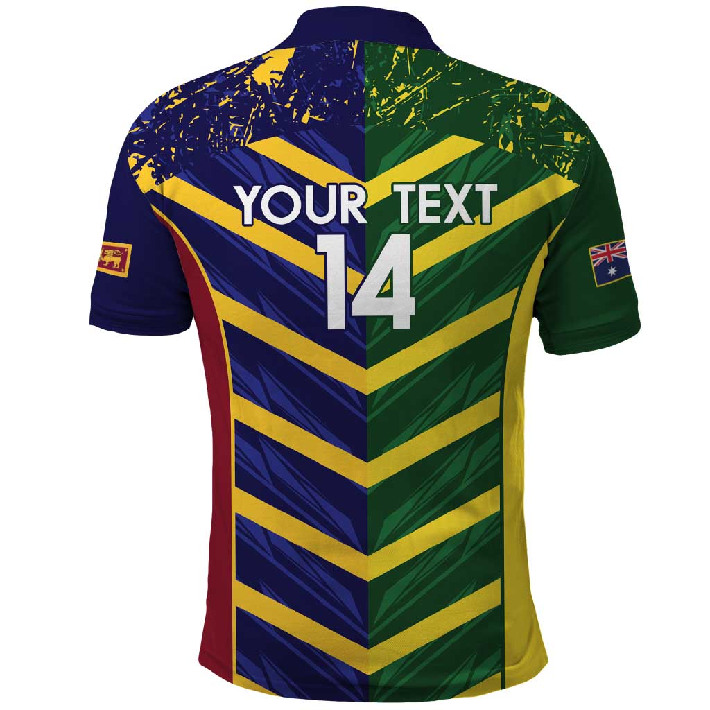 Custom Sri Lanka And Australia Cricket Polo Shirt 2025 The Lions Baggy Greens Together