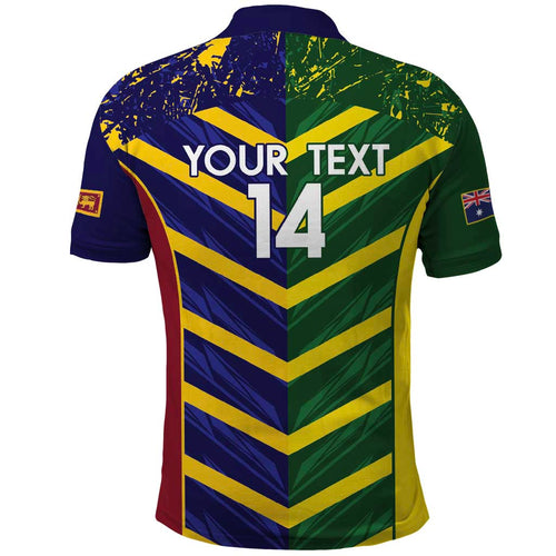 Custom Sri Lanka And Australia Cricket Polo Shirt 2025 The Lions Baggy Greens Together