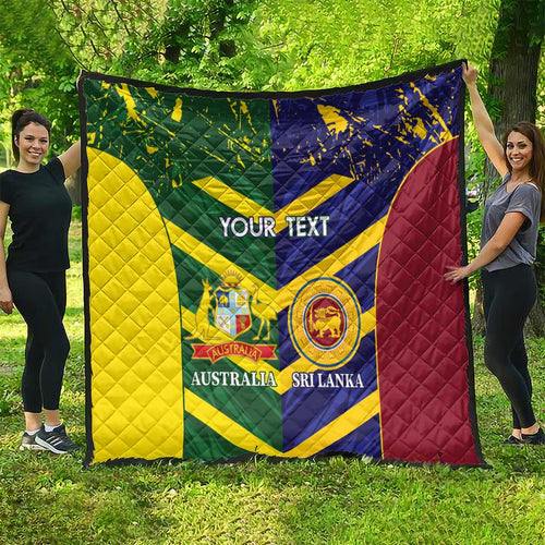 Custom Sri Lanka And Australia Cricket Quilt 2025 The Lions Baggy Greens Together
