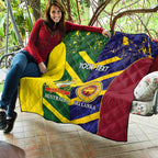 Custom Sri Lanka And Australia Cricket Quilt 2025 The Lions Baggy Greens Together