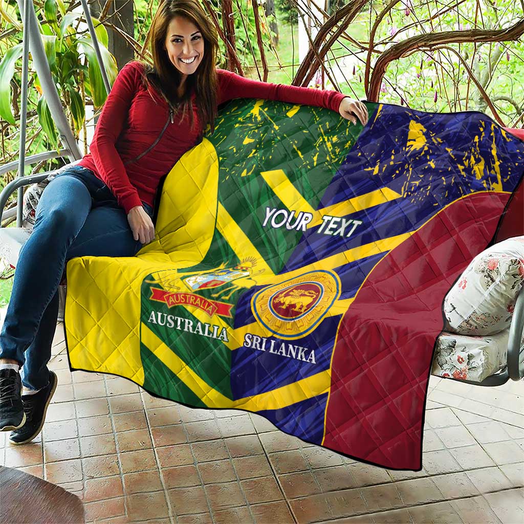 Custom Sri Lanka And Australia Cricket Quilt 2025 The Lions Baggy Greens Together