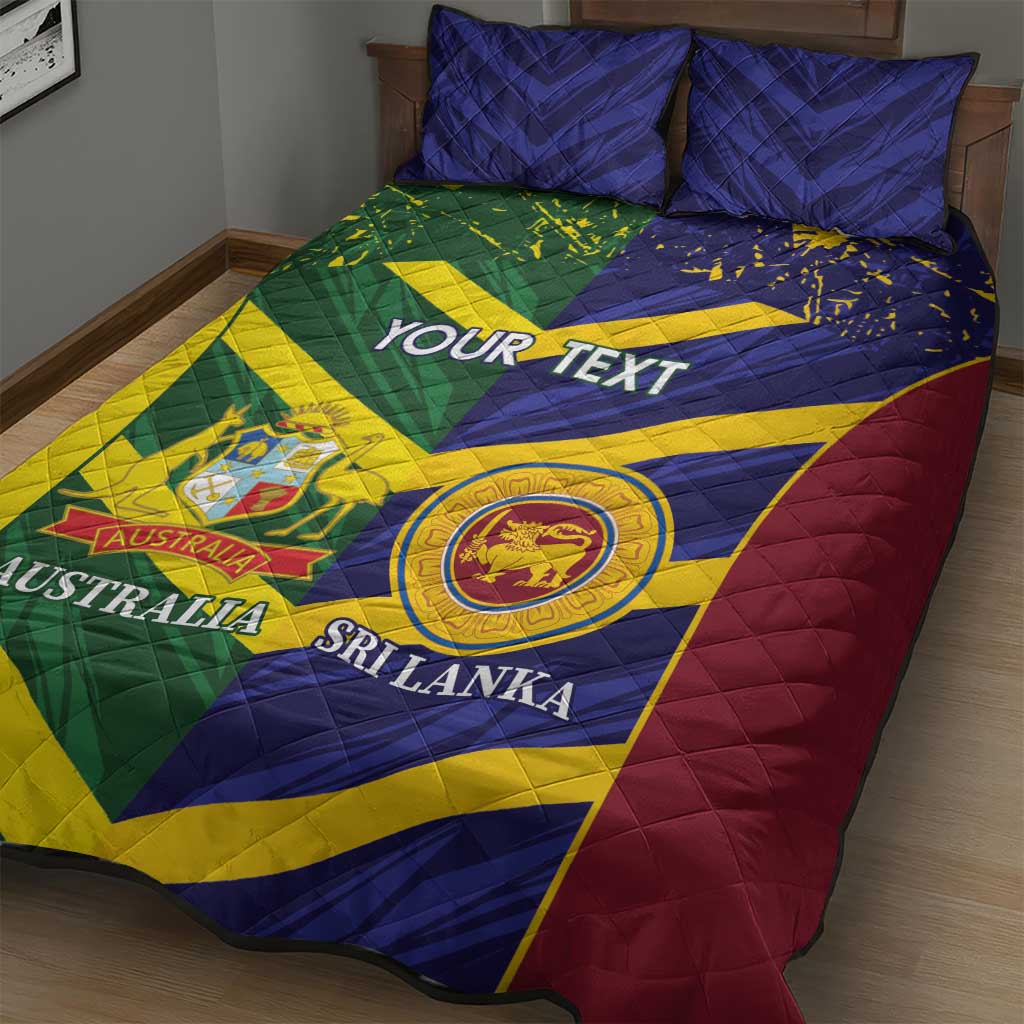 Custom Sri Lanka And Australia Cricket Quilt Bed Set 2025 The Lions Baggy Greens Together