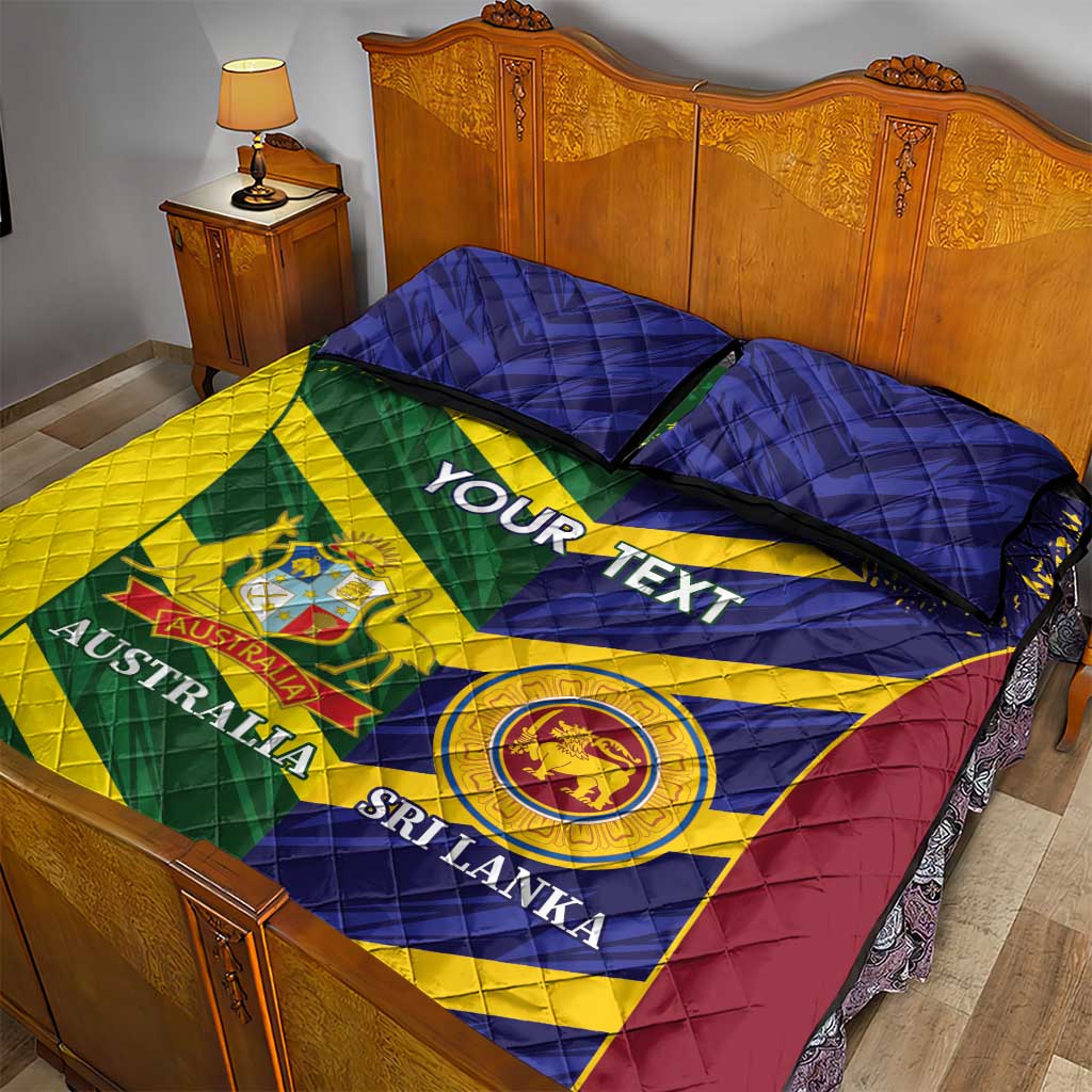 Custom Sri Lanka And Australia Cricket Quilt Bed Set 2025 The Lions Baggy Greens Together