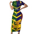 Custom Sri Lanka And Australia Cricket Short Sleeve Bodycon Dress 2025 The Lions Baggy Greens Together