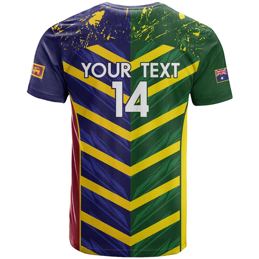 Custom Sri Lanka And Australia Cricket T Shirt 2025 The Lions Baggy Greens Together
