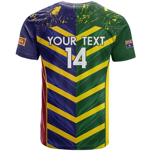 Custom Sri Lanka And Australia Cricket T Shirt 2025 The Lions Baggy Greens Together
