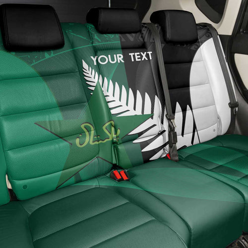 Custom New Zealand And Pakistan Cricket Back Car Seat Cover 2025 Black Cap Shaheens Together