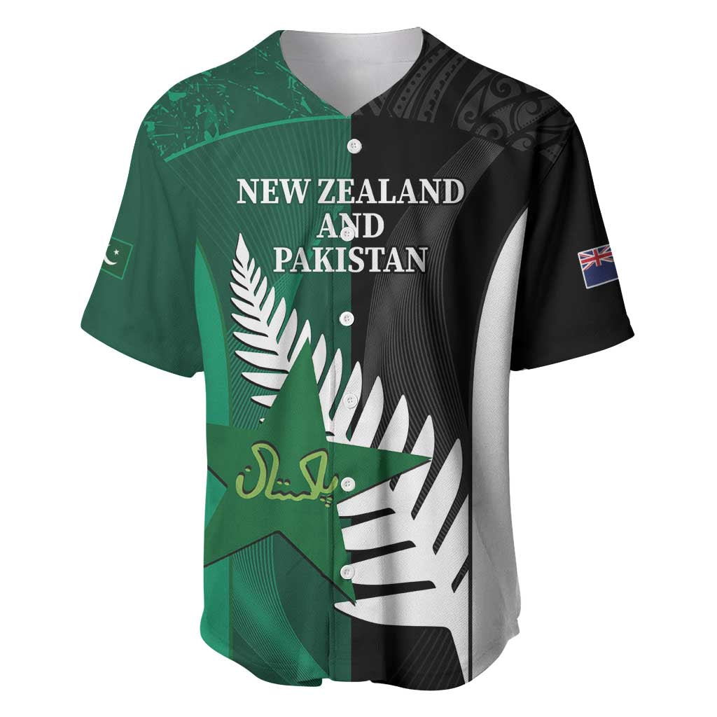 Custom New Zealand And Pakistan Cricket Baseball Jersey 2025 Black Cap Shaheens Together