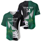 Custom New Zealand And Pakistan Cricket Baseball Jersey 2025 Black Cap Shaheens Together