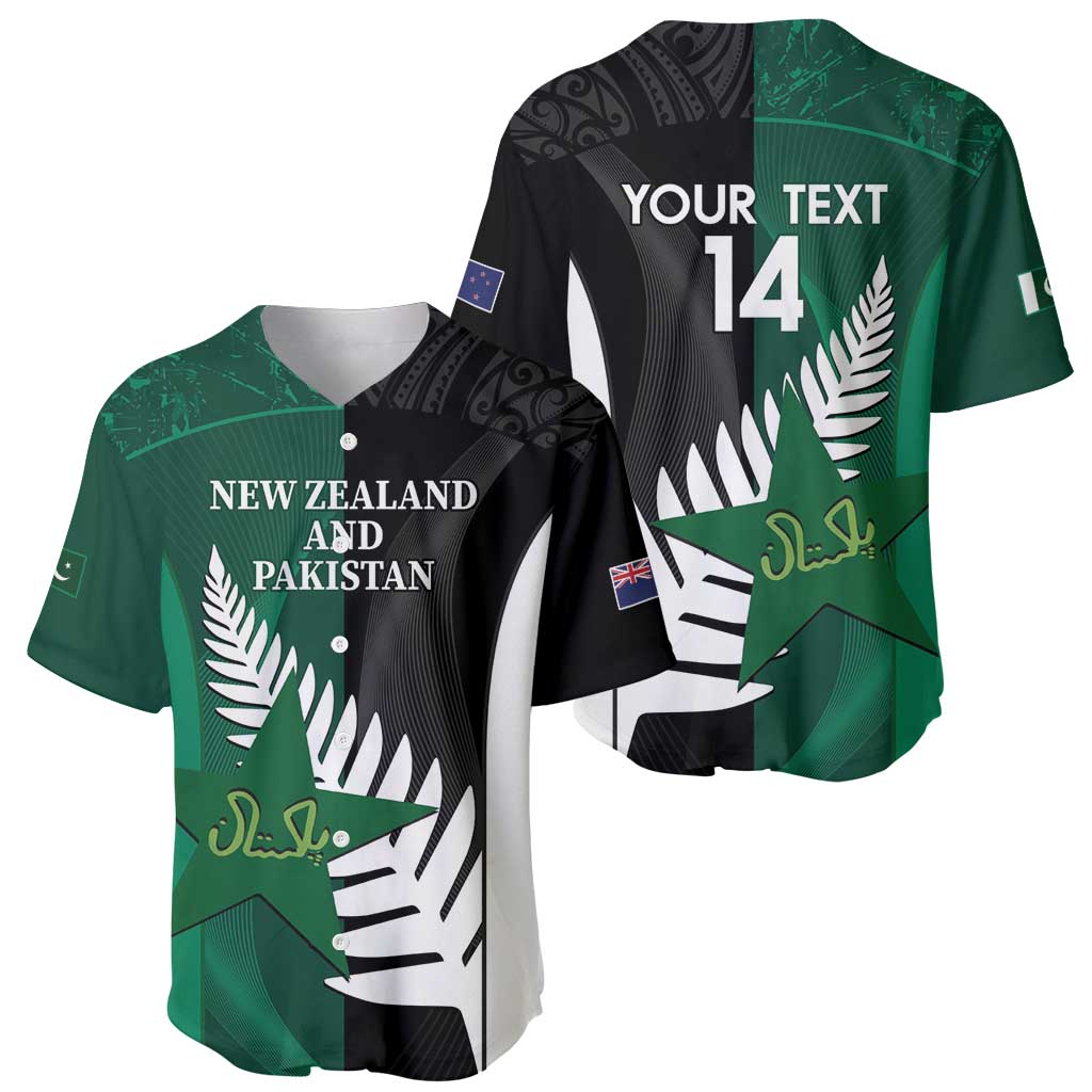 Custom New Zealand And Pakistan Cricket Baseball Jersey 2025 Black Cap Shaheens Together