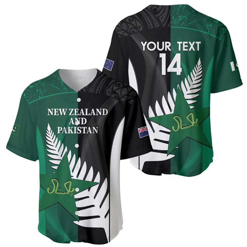 Custom New Zealand And Pakistan Cricket Baseball Jersey 2025 Black Cap Shaheens Together