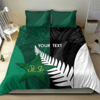 Custom New Zealand And Pakistan Cricket Bedding Set 2025 Black Cap Shaheens Together