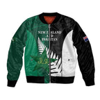 Custom New Zealand And Pakistan Cricket Bomber Jacket 2025 Black Cap Shaheens Together