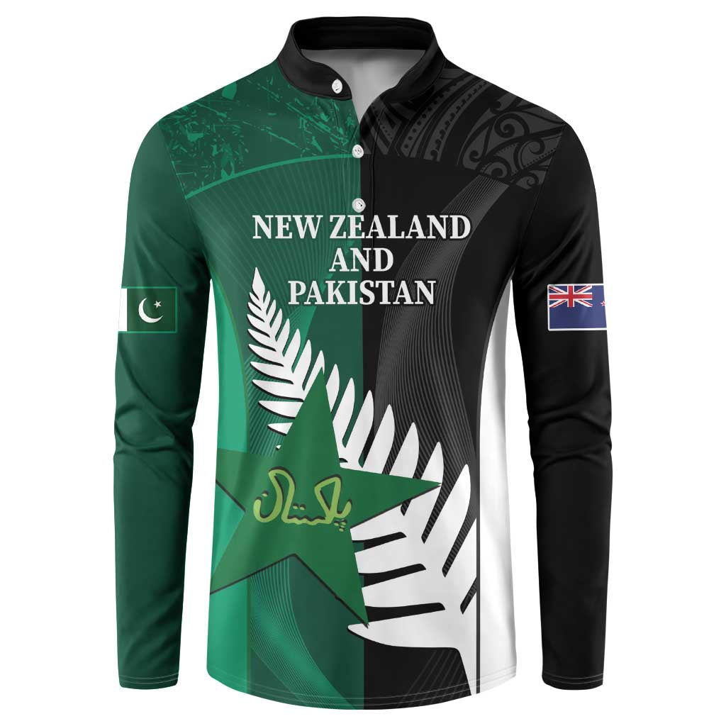 Custom New Zealand And Pakistan Cricket Button Sweatshirt 2025 Black Cap Shaheens Together