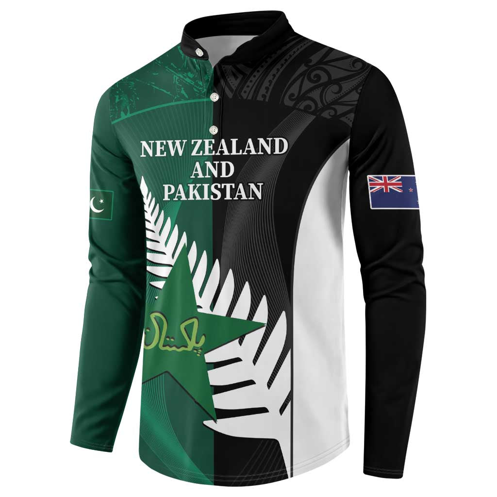 Custom New Zealand And Pakistan Cricket Button Sweatshirt 2025 Black Cap Shaheens Together