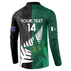Custom New Zealand And Pakistan Cricket Button Sweatshirt 2025 Black Cap Shaheens Together