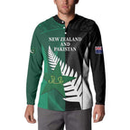 Custom New Zealand And Pakistan Cricket Button Sweatshirt 2025 Black Cap Shaheens Together