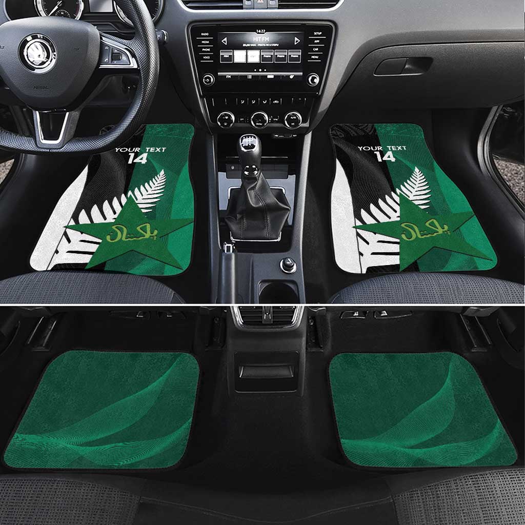 Custom New Zealand And Pakistan Cricket Car Mats 2025 Black Cap Shaheens Together