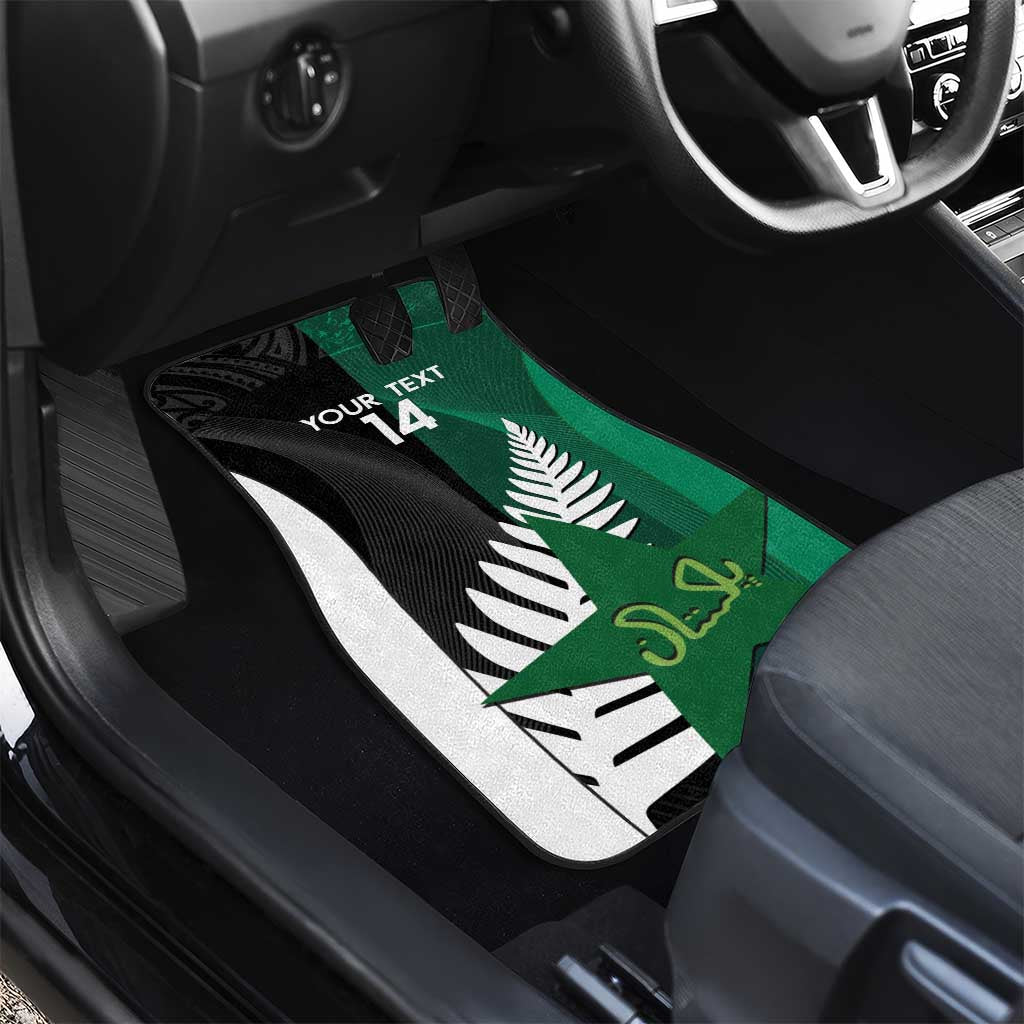 Custom New Zealand And Pakistan Cricket Car Mats 2025 Black Cap Shaheens Together