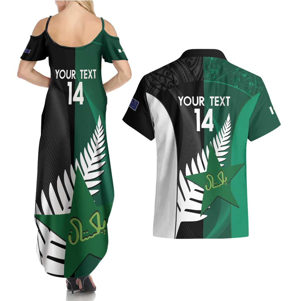 Custom New Zealand And Pakistan Cricket Couples Matching Summer Maxi Dress and Hawaiian Shirt 2025 Black Cap Shaheens Together
