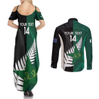 Custom New Zealand And Pakistan Cricket Couples Matching Summer Maxi Dress and Long Sleeve Button Shirt 2025 Black Cap Shaheens Together