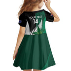 Custom New Zealand And Pakistan Cricket Family Matching Off Shoulder Maxi Dress and Hawaiian Shirt 2025 Black Cap Shaheens Together