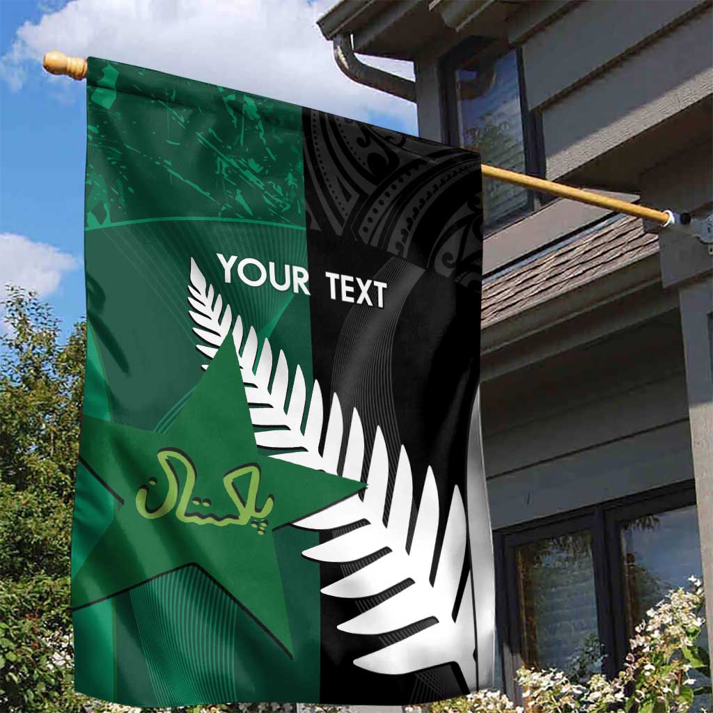 Custom New Zealand And Pakistan Cricket Garden Flag 2025 Black Cap Shaheens Together