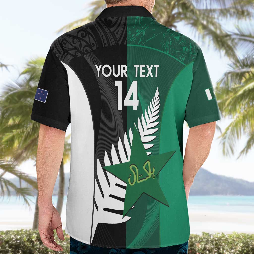 Custom New Zealand And Pakistan Cricket Hawaiian Shirt 2025 Black Cap Shaheens Together
