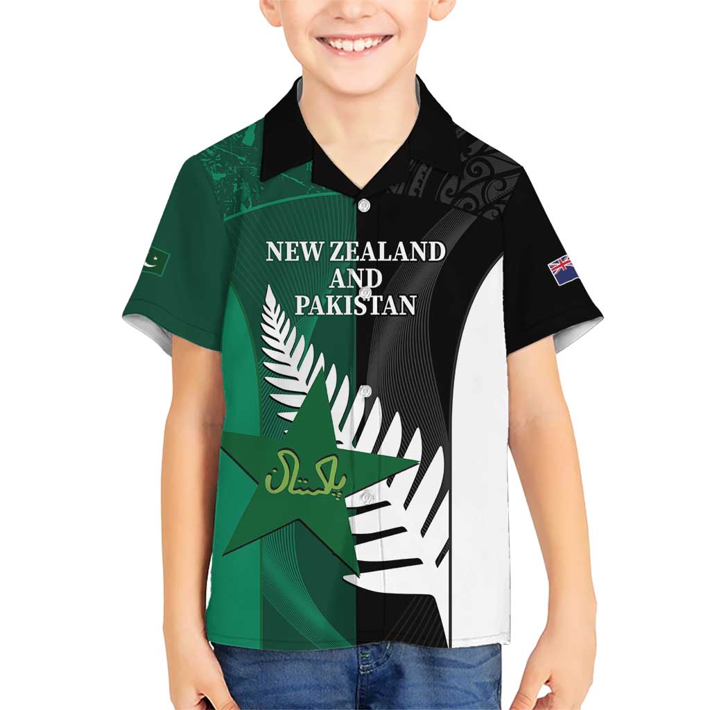 Custom New Zealand And Pakistan Cricket Hawaiian Shirt 2025 Black Cap Shaheens Together