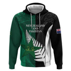 Custom New Zealand And Pakistan Cricket Hoodie 2025 Black Cap Shaheens Together