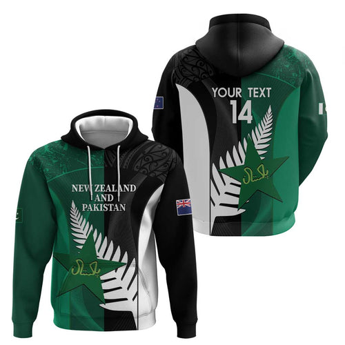 Custom New Zealand And Pakistan Cricket Hoodie 2025 Black Cap Shaheens Together