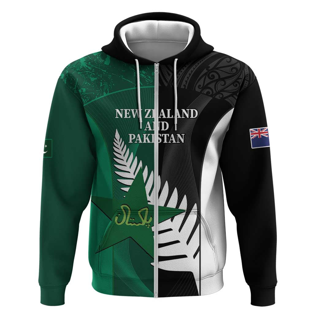 Custom New Zealand And Pakistan Cricket Hoodie 2025 Black Cap Shaheens Together