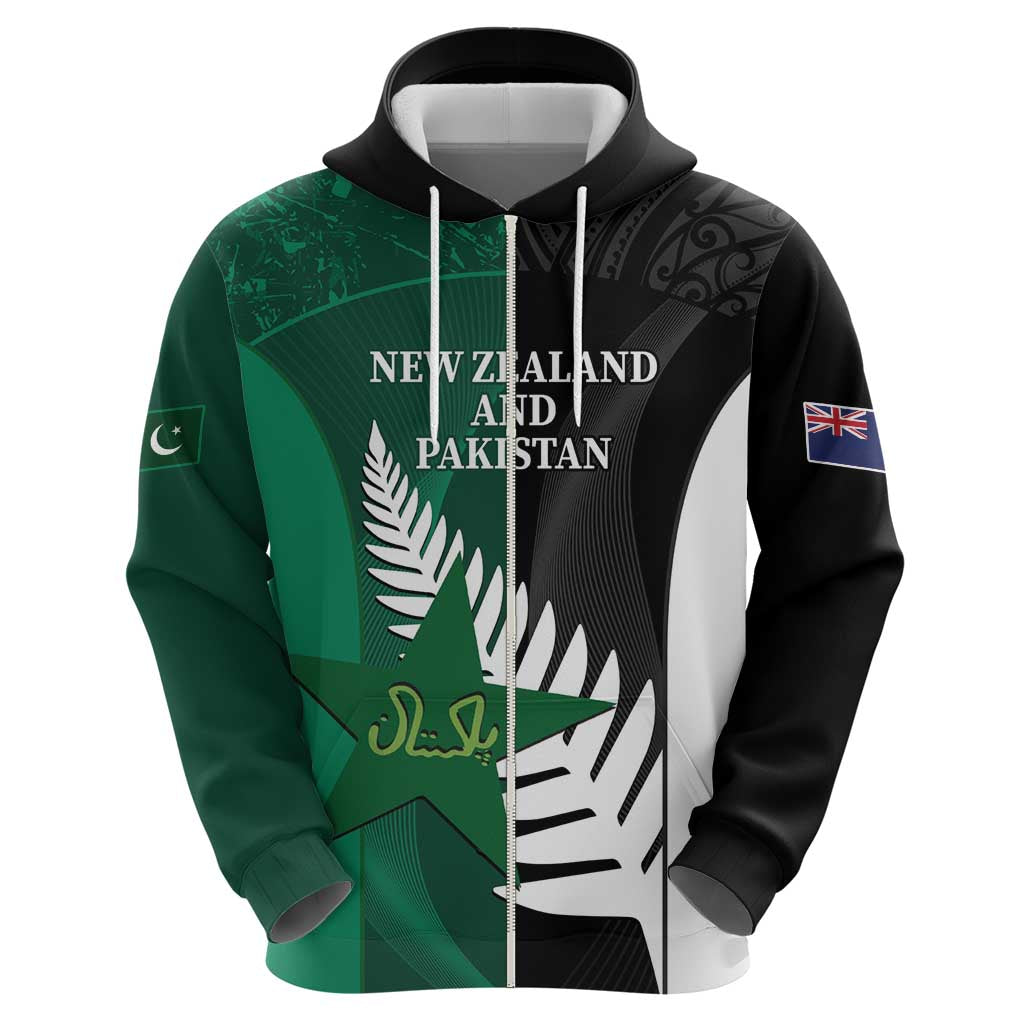 Custom New Zealand And Pakistan Cricket Hoodie 2025 Black Cap Shaheens Together