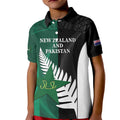 Custom New Zealand And Pakistan Cricket Kid Polo Shirt 2025 Black Cap Shaheens Together